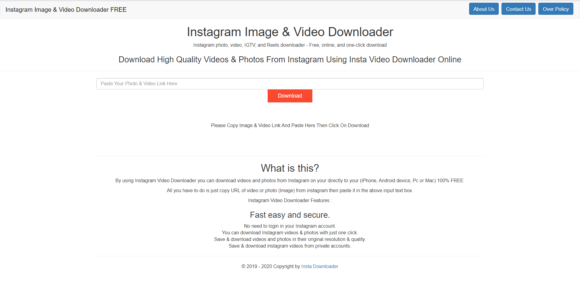 Instagram Video Downloader Tool Script For Blogger